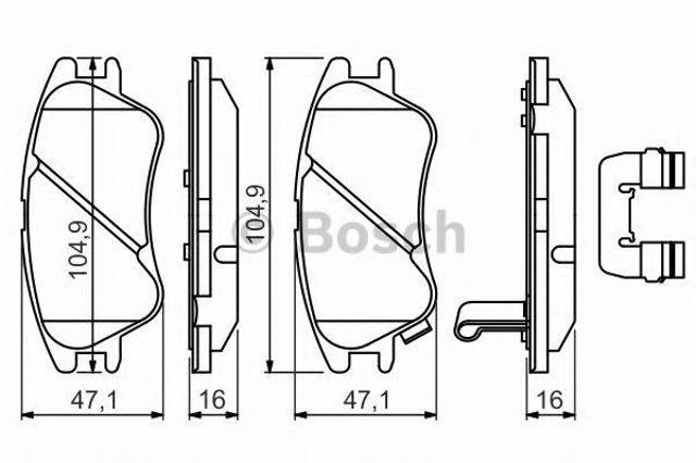 Колодки гальмівні дискові комплект 0986494630 BOSCH
