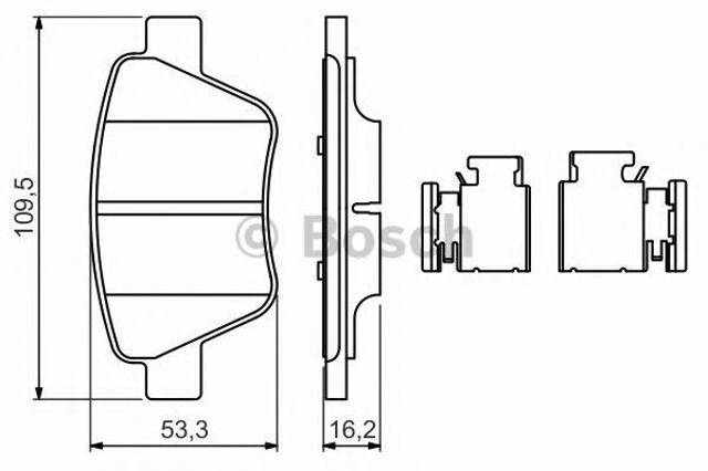 Задні дискові колодки 0986494643 BOSCH