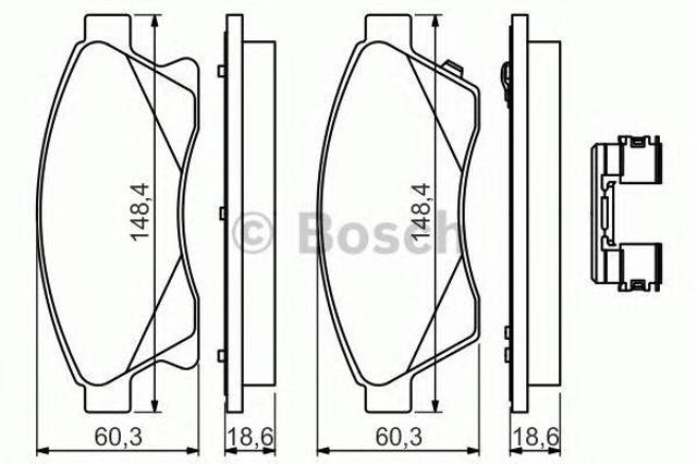 Колодки гальмівні передні, дискові 0986494644 BOSCH