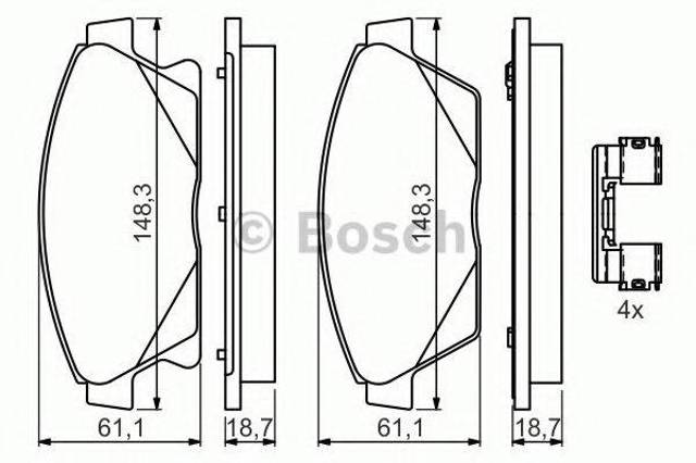 Задні колодки 0986494657 BOSCH