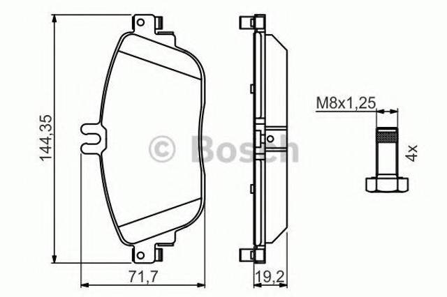 Колодки гальмівні передні, дискові 0986494662 BOSCH
