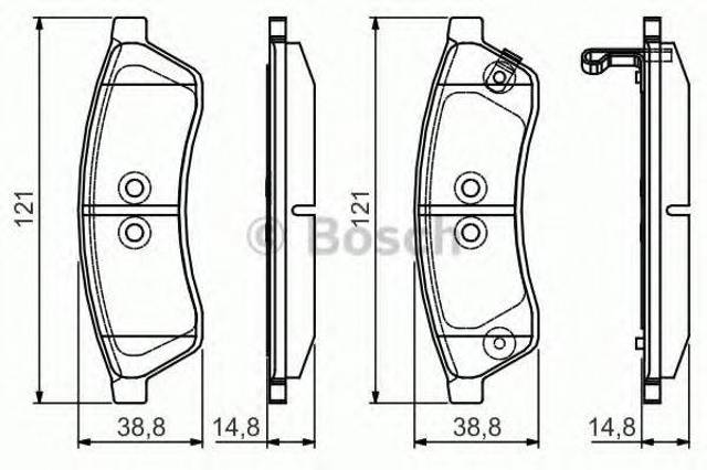 Колодки на гальмо задній дисковий 0986495168 BOSCH