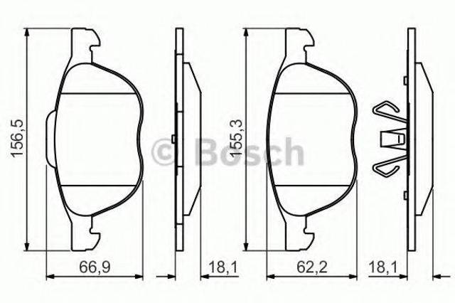 Колодки передні 0986495215 BOSCH