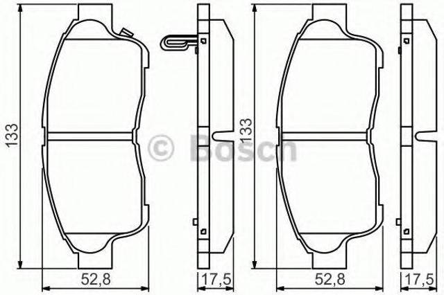 Передні гальмівні колодки 0986495257 BOSCH