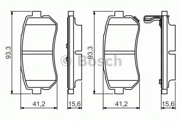 Задні гальмівні колодки 0986495354 BOSCH