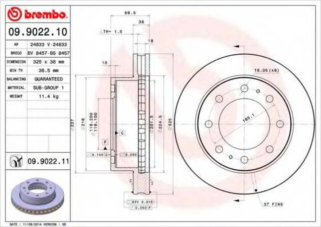 Ротор гальмівний 09902211 BREMBO