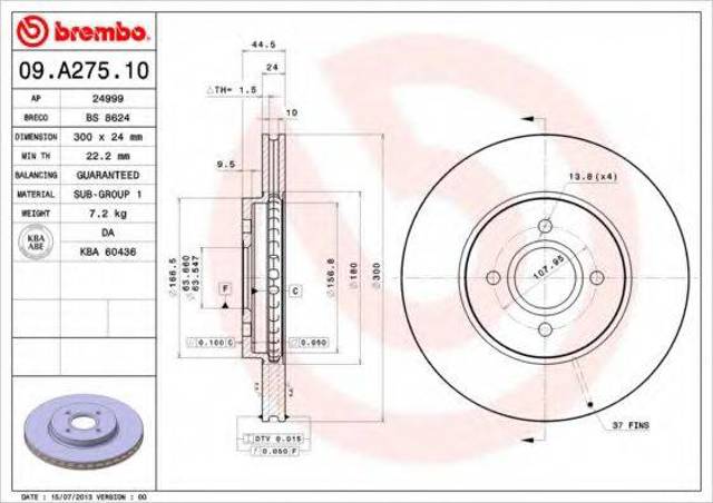 Ротор гальмівний 09A27510 BREMBO