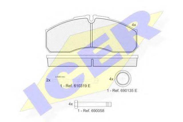 Передні гальмівні колодки 141499 ICER