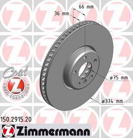 Диск переднього гальма 150291520 ZIMMERMANN