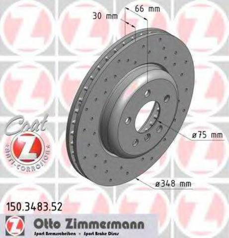 Диск переднього гальма 150348352 ZIMMERMANN