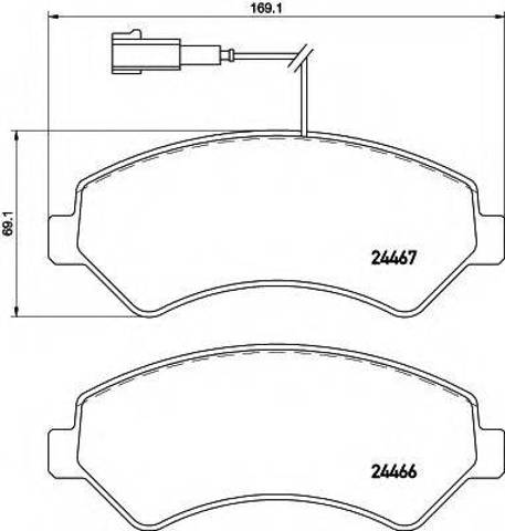 Передні гальмівні колодки 1612433680 PEUGEOT