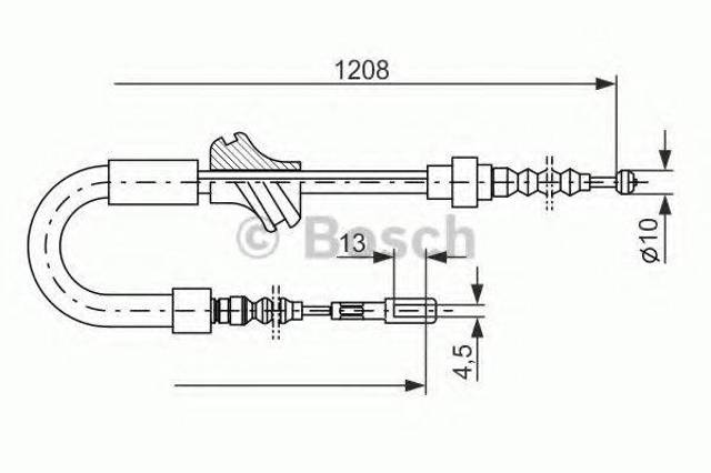 Трос стоянкового гальма задній правий 1987477058 BOSCH