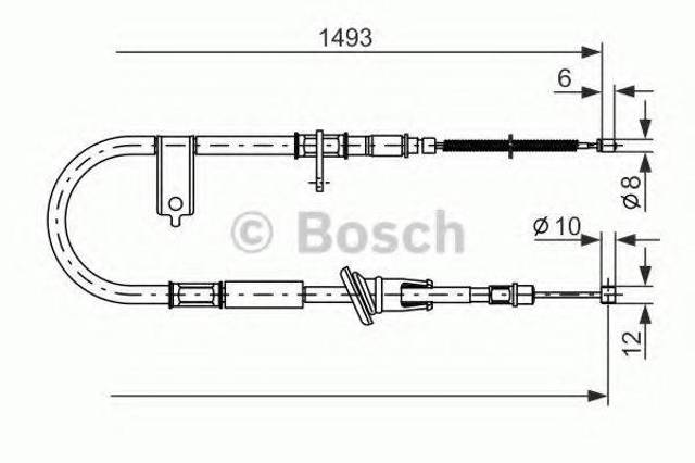 Трос ручника задній лівий 1987477066 BOSCH
