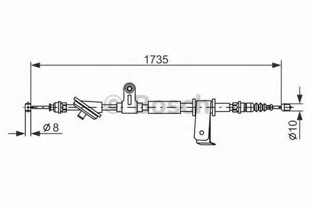 Трос стоянкового гальма задній правий 1987477112 BOSCH