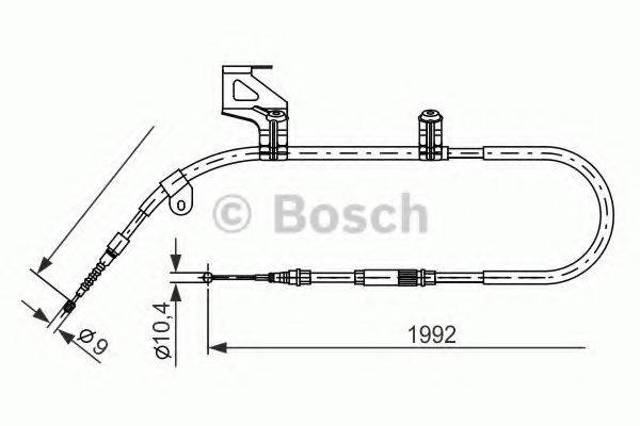 Трос стоянкового гальма задній лівий 1987477244 BOSCH
