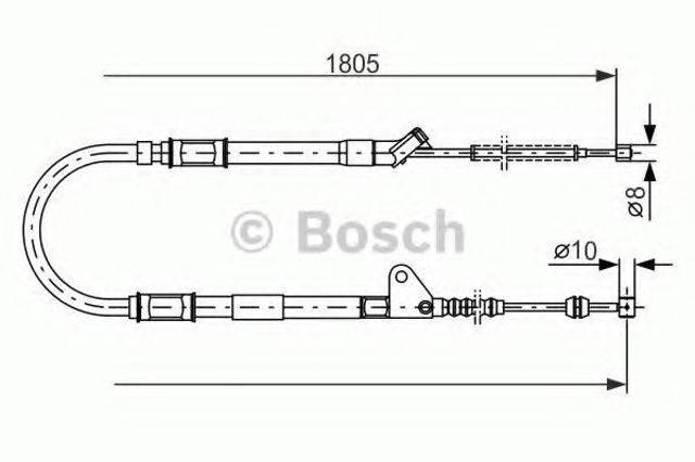 Трос стоянкового гальма задній лівий 1987477546 BOSCH