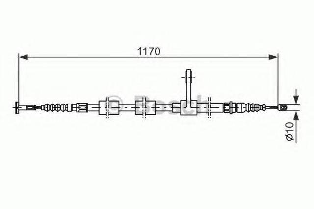 Трос стоянкового гальма задній правий 1987477554 BOSCH