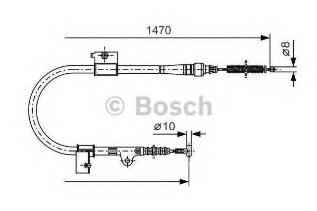 Трос стоянкового гальма задній правий 1987477757 BOSCH