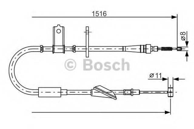 Трос ручника задній лівий 1987477771 BOSCH