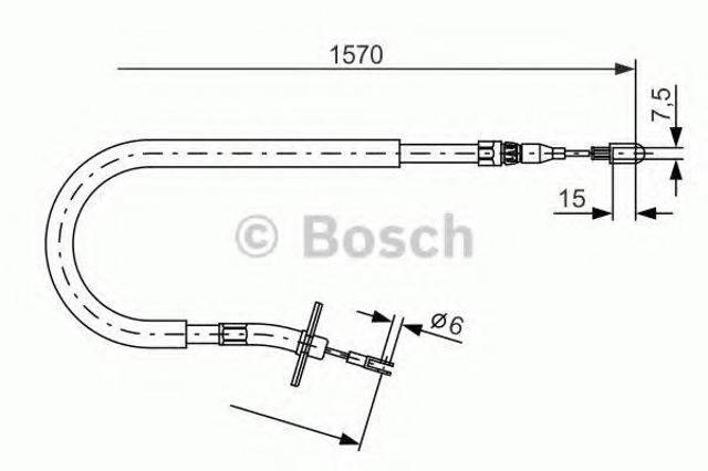 Трос ручника задній лівий 1987477860 BOSCH