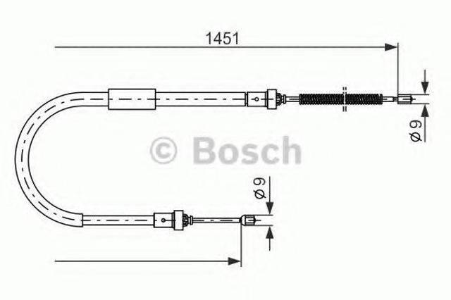 Трос ручного гальма задній, лівий 1987477966 BOSCH