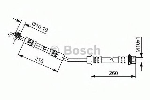 Шланг гальмівний передній, лівий 1987481409 BOSCH