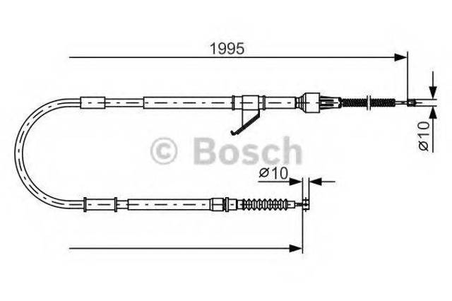 Трос ручного гальма задній, правий 1987482069 BOSCH