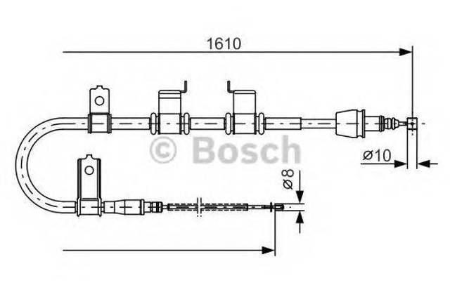 Трос стоянкового гальма задній лівий 1987482070 BOSCH