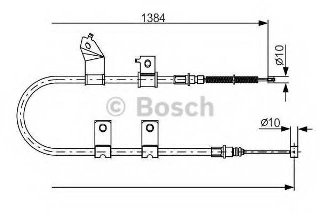 Трос стоянкового гальма задній лівий 1987482082 BOSCH
