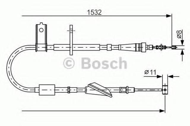 Трос ручника задній лівий 1987482093 BOSCH