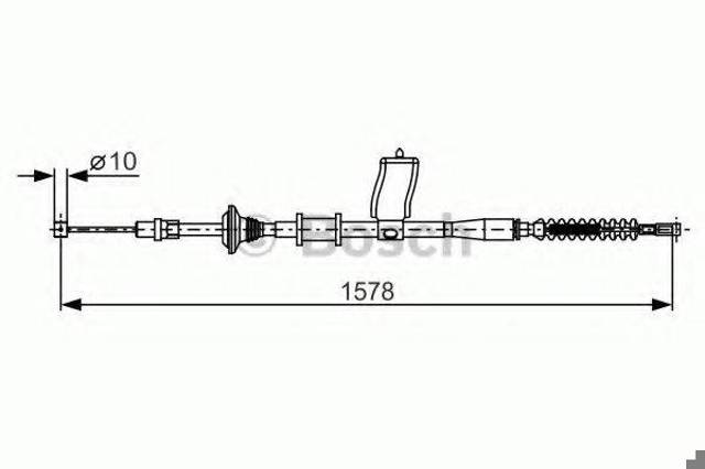 Трос стоянкового гальма задній правий 1987482173 BOSCH