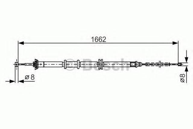 Трос стоянкового гальма задній лівий 1987482206 BOSCH