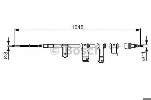 Трос ручного гальма задній, правий 1987482350 BOSCH