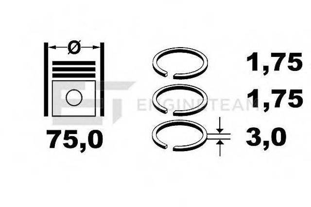 Кільця поршневі комплект на мотор, STD. 230402A900 HYUNDAI