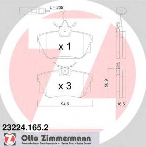 Колодки гальмівні задні, дискові 232241652 ZIMMERMANN