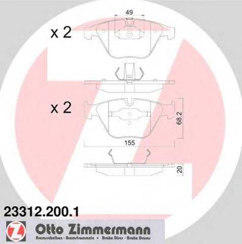 Колодки гальмівні передні, дискові 233122001 ZIMMERMANN