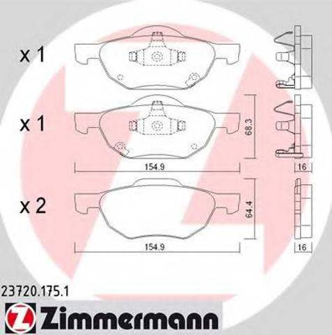 Колодки гальмівні дискові комплект 237201751 ZIMMERMANN