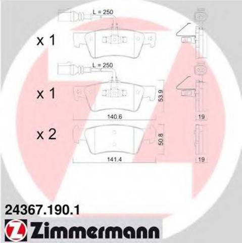 Колодки гальмові задні, дискові 243671901 ZIMMERMANN