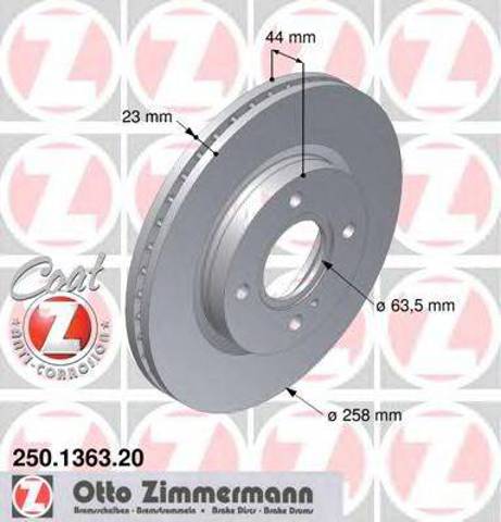 Диск переднього гальма 250136320 ZIMMERMANN