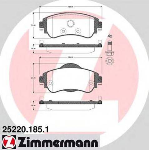 Колодки передні 252201851 ZIMMERMANN