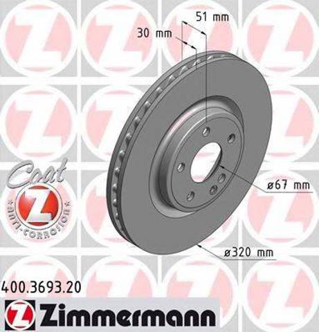 Диск гальмівний передній 400369320 ZIMMERMANN