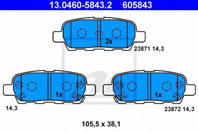 Колодки гальмові задні, дискові 410601408R RENAULT