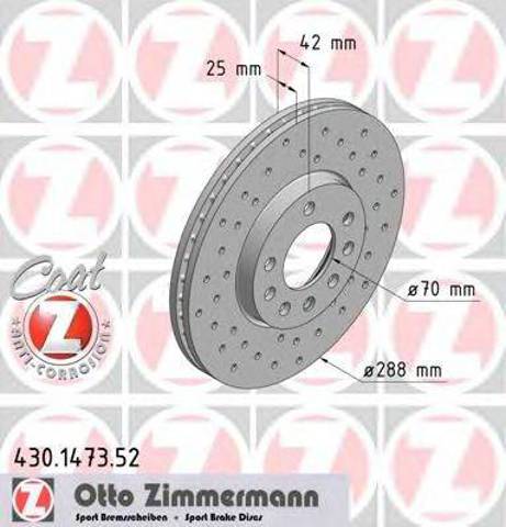 Диск переднього гальма 430147352 ZIMMERMANN