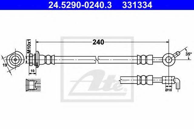 Шланг гальмівний задній, лівий 46210JG013 NISSAN