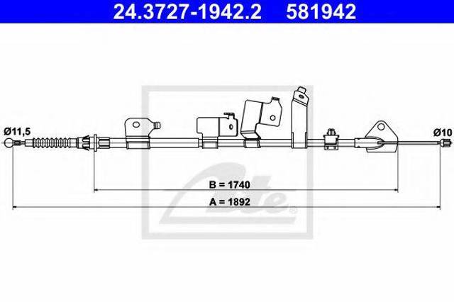 Трос стоянкового гальма задній лівий 4643002121 TOYOTA