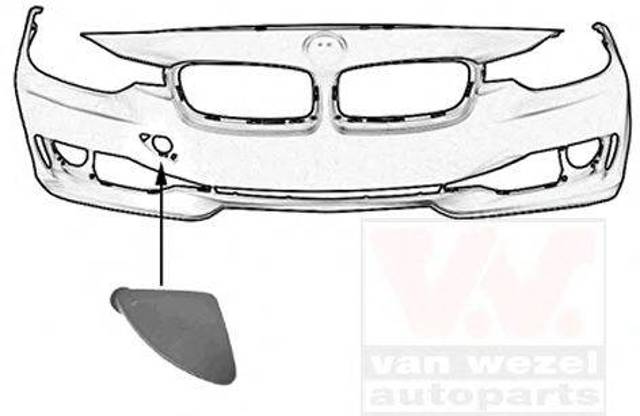 Заглушка бампера буксирувального гака, передня 51117293116 BMW