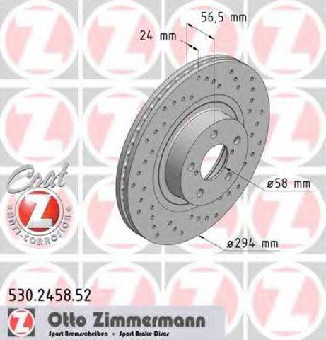 Диск переднього гальма 530245852 ZIMMERMANN