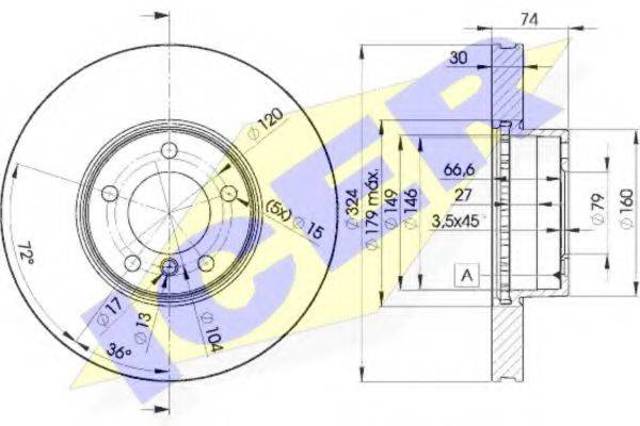 Гальмо дискове переднє 78BD58592 ICER