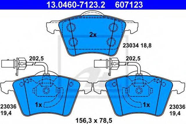 Передні гальмівні колодки 7D0698151A VAG