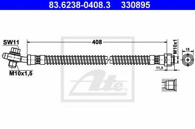Шланг гальмівний задній 7L6611776A VAG